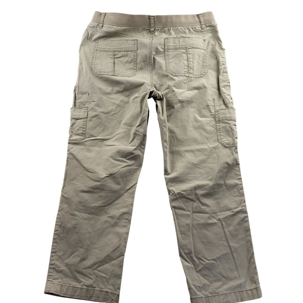 Lee Womens Cargo Pants Size 10M Relaxed Fit Beige Straight Leg Elastic Waist Tan - Picture 2 of 16